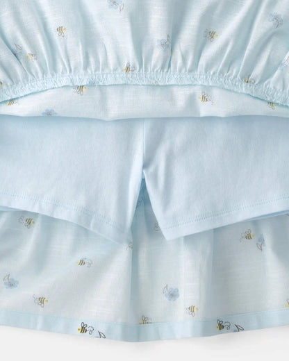 Girls 2-Piece Bee Long-Sleeve Top & Skort Set - Blue