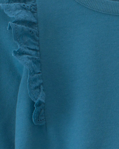 Girls 2-Piece Bee Long-Sleeve Top & Skort Set - Blue