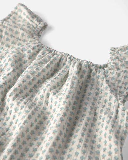Girls 2-Piece Organic Cotton Gauze Top & Short Set in Floral