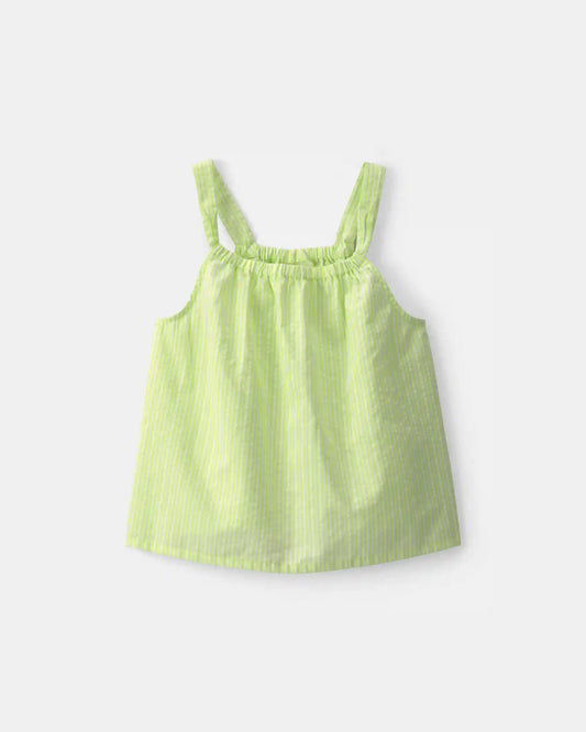 Girls Stripe Tank Top - Green
