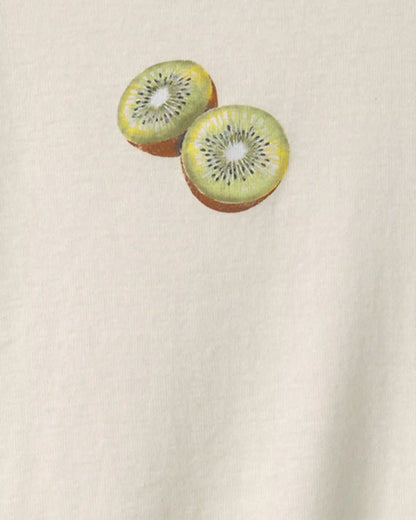 Girls Kiwi Ribbed Tee - Ivory