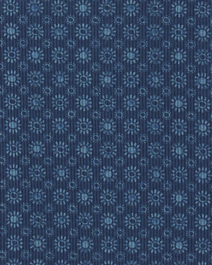 Girls Floral Ribbed Tee - Navy