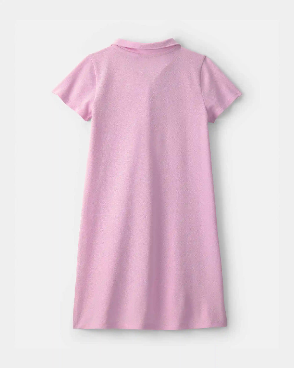 Girls Uniform Piqué Short-Sleeve Dress - Pink
