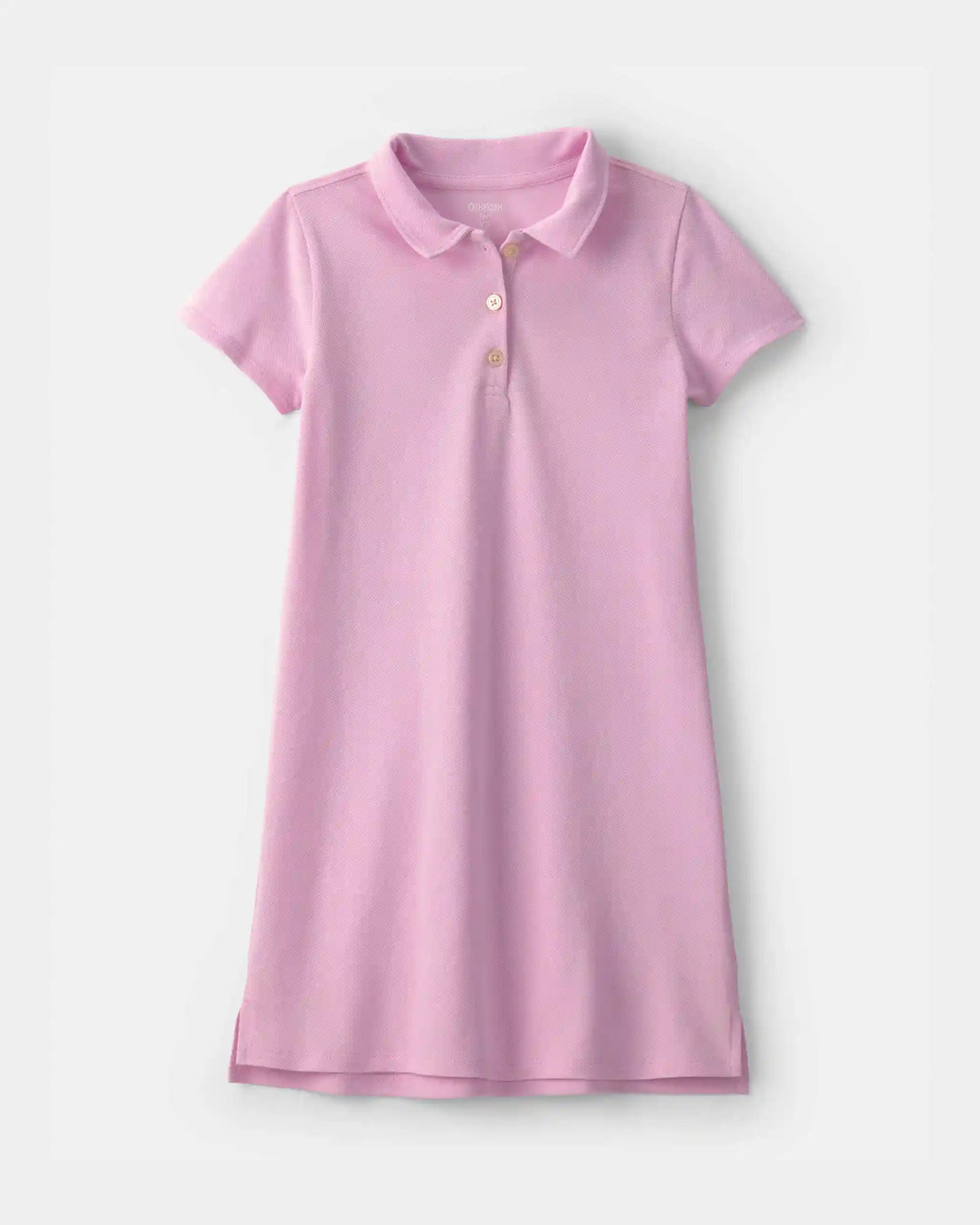 Girls Uniform Piqué Short-Sleeve Dress - Pink