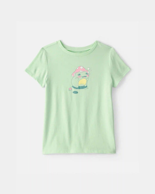 Girls Frog Graphic Tee - Green