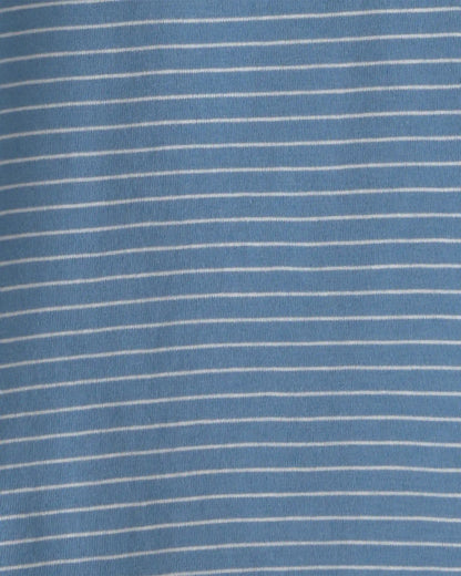 Boys Stripe Henley Tee - Blue