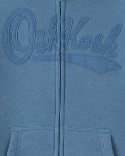 Boys OshKosh Logo Fleece Zip-Up Hoodie - Blue