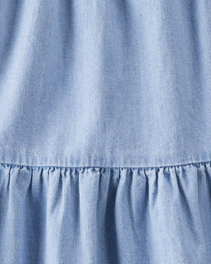 Girls Organic Cotton Chambray Dress
