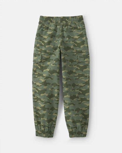 Boys Camo Cargo Joggers - Olive Green