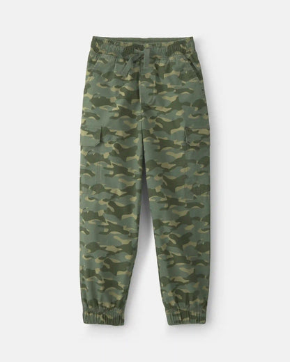 Boys Camo Cargo Joggers - Olive Green