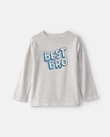 Boys 'Best Bro' Long-Sleeve Graphic Tee - Grey