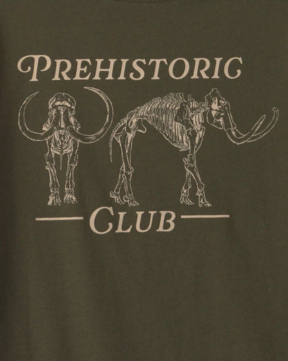 Boys 'Prehistoric Club' Graphic Tee - Olive Green
