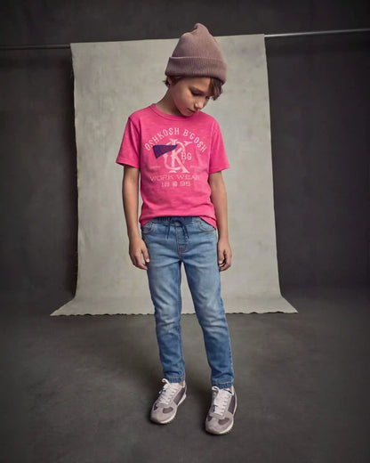 Boys Denim Tapered Jeans - Medium Wash