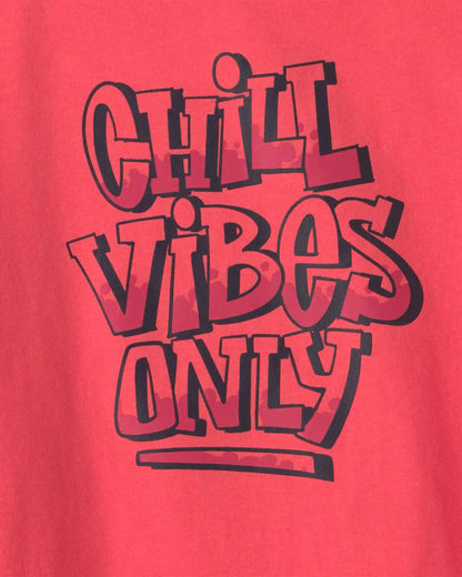 Boys 'Chill Vibes Only' Long-Sleeve Graphic Tee - Orange