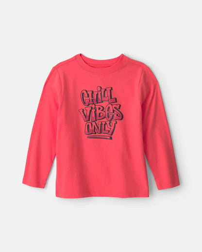 Boys 'Chill Vibes Only' Long-Sleeve Graphic Tee - Orange