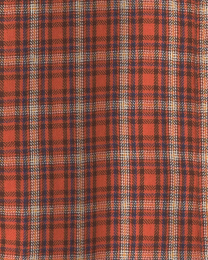 Boys Plaid Long-Sleeve Button-Down Shirt - Orange
