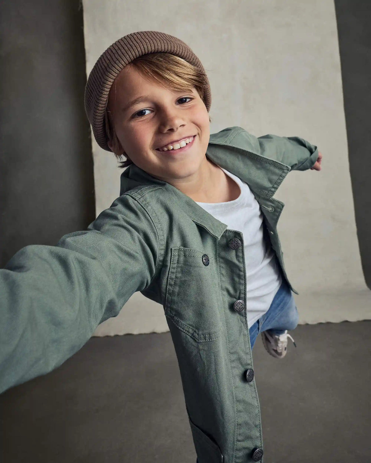 Boys Utility Jacket - Olive Green