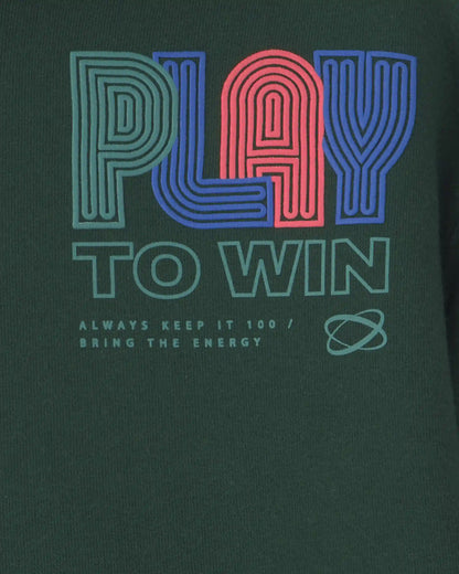 Boys 'Play To Win' Fleece Hoodie - Green