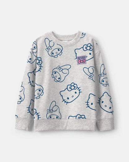 Girls Hello Kitty® Fleece Pullover Sweatshirt - Grey