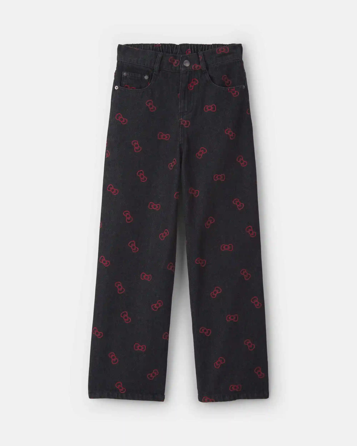Girls Hello Kitty® Bow Baggy Jeans - Black/Red