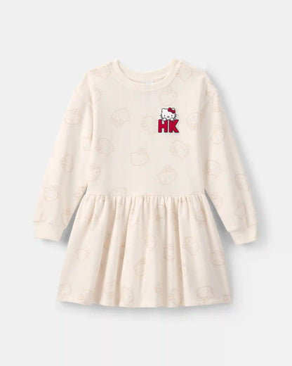 Girls Hello Kitty® Long-Sleeve Layered Dress - Cream