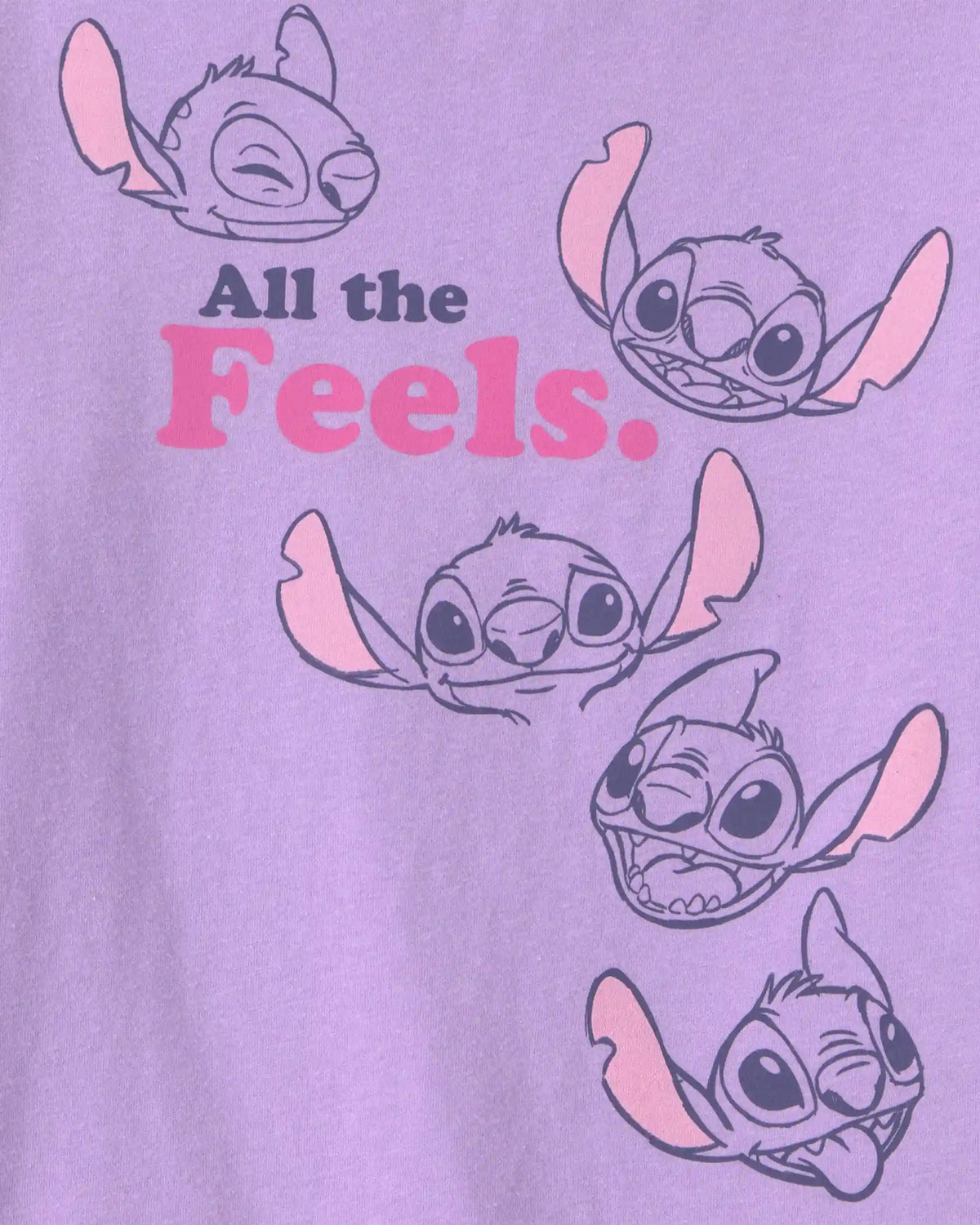 Girls ©Disney Stitch Long-Sleeve Graphic Tee - Purple