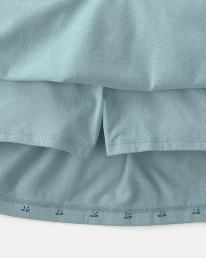 Girls Bow Cotton Skort - Blue