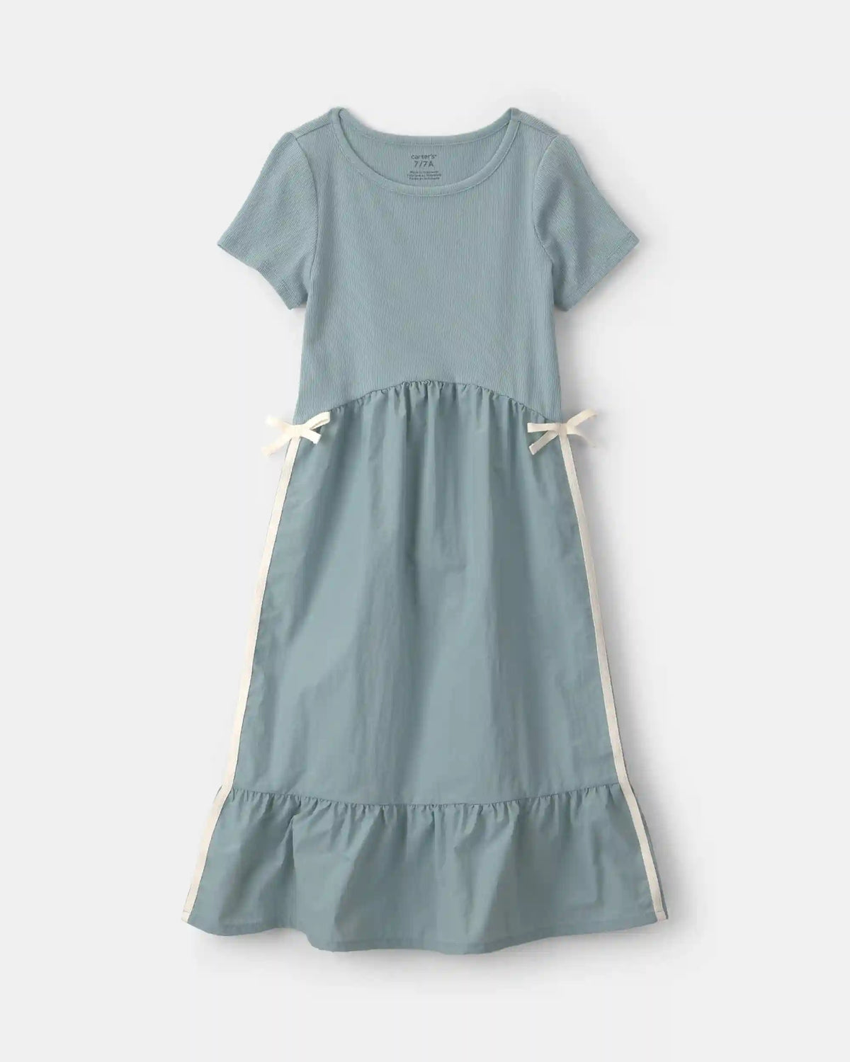 Girls Bow Midi Dress - Blue