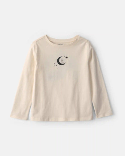 Girls 'Ghosted' Halloween Long-Sleeve Graphic Tee - Cream