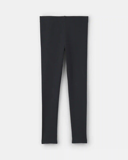Girls Pull-On Stretch Rib Leggings - Black