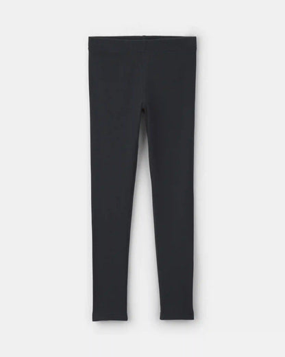Girls Pull-On Stretch Rib Leggings - Black