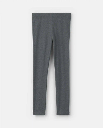 Girls Pull-On Stretch Rib Leggings - Grey