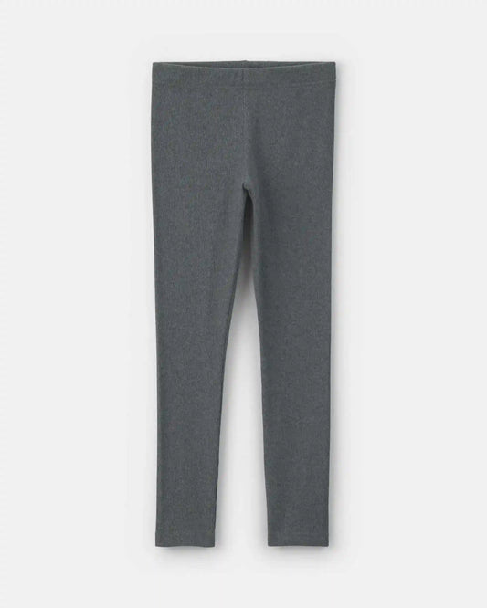 Girls Pull-On Stretch Rib Leggings - Grey