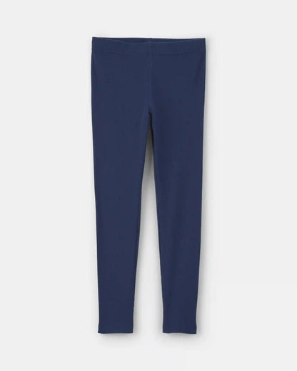 Girls Pull-On Stretch Rib Leggings - Navy Blue