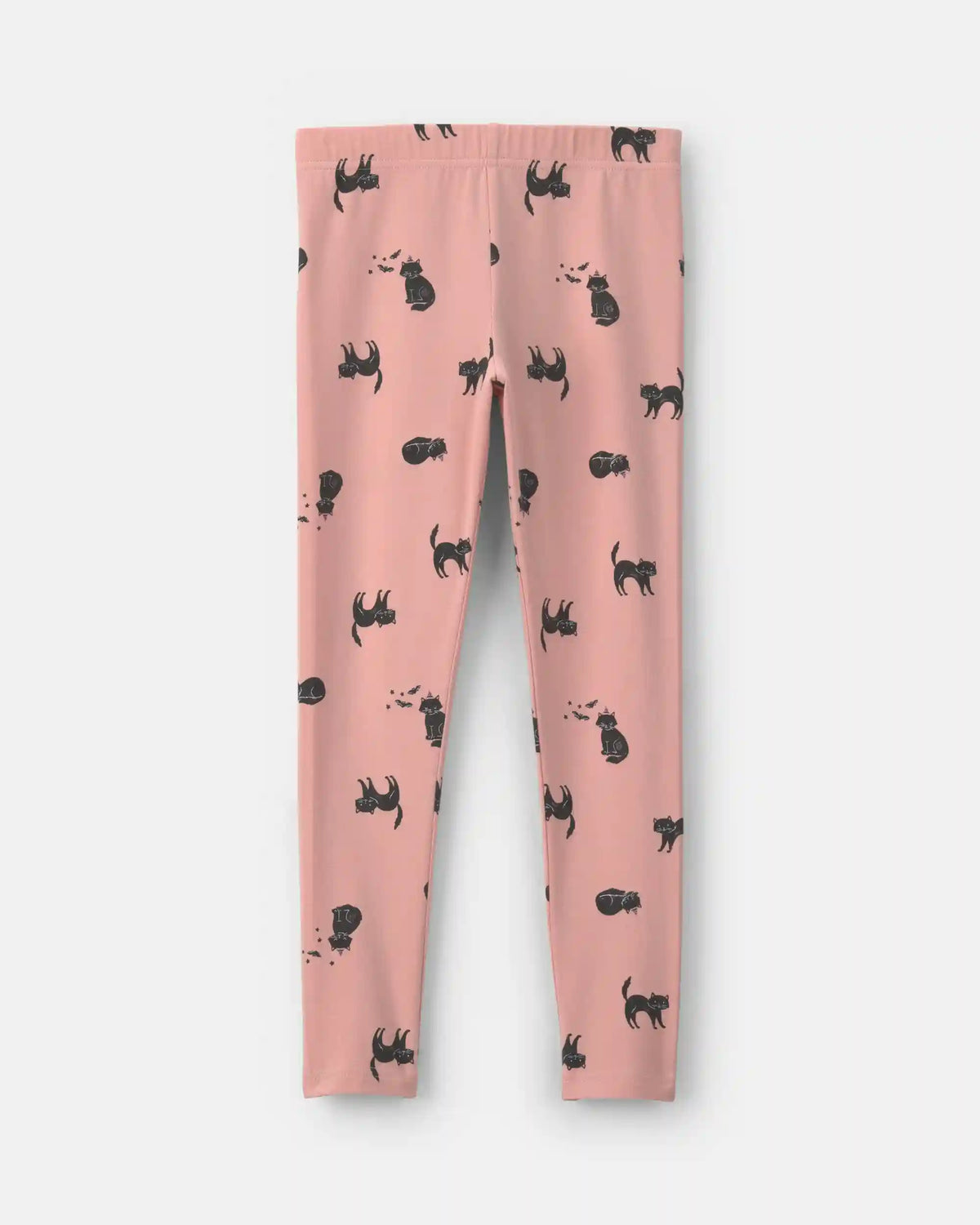 Girls Cat Halloween Pull-On Stretch Leggings - Pink