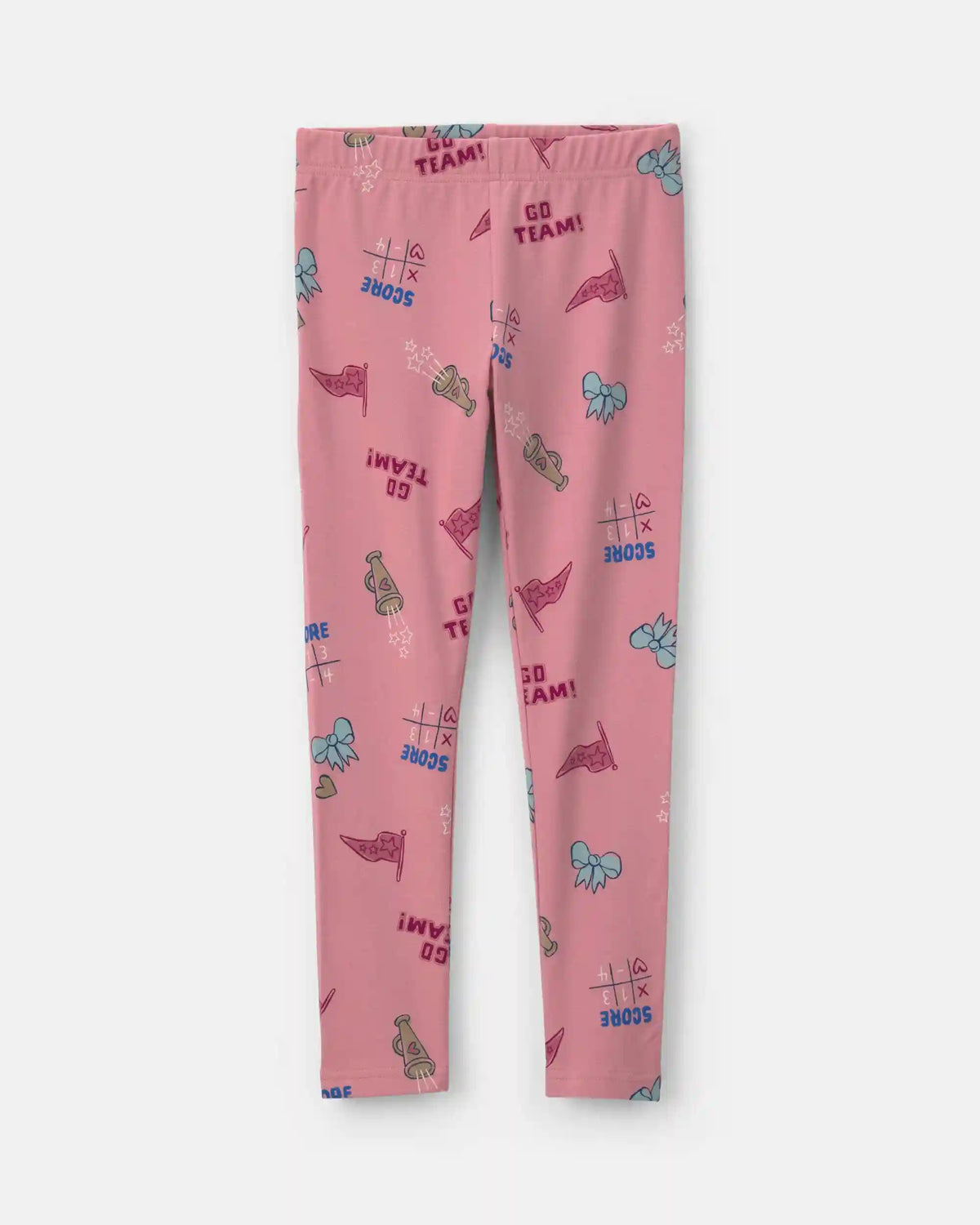 Girls School Spirit Pull-On Stretch Leggings - Pink
