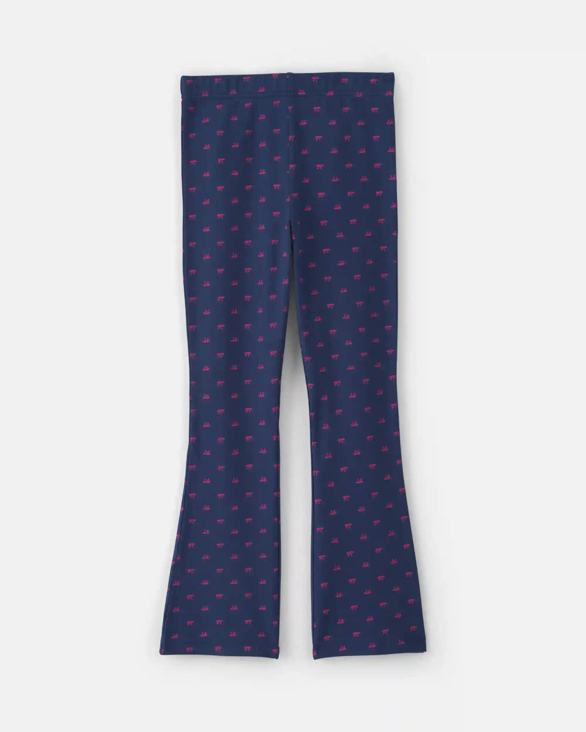 Girls Bow Cotton Pull-On Stretch Leggings - Navy Blue