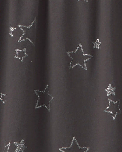 Girls Stars Long-Sleeve Dress - Grey