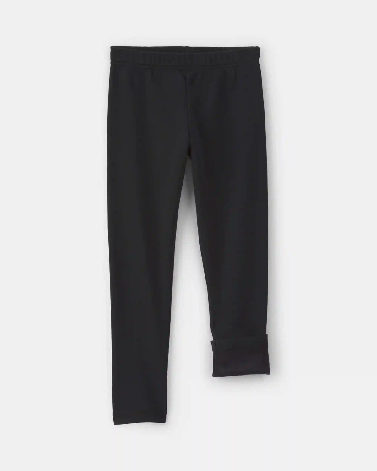 Girls Fleece Pull-On Stretch Leggings - Black