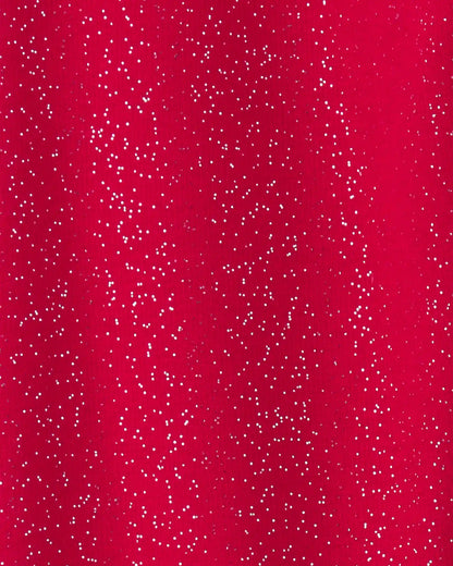 Girls Glitter Fleece Pull-On Stretch Leggings - Red