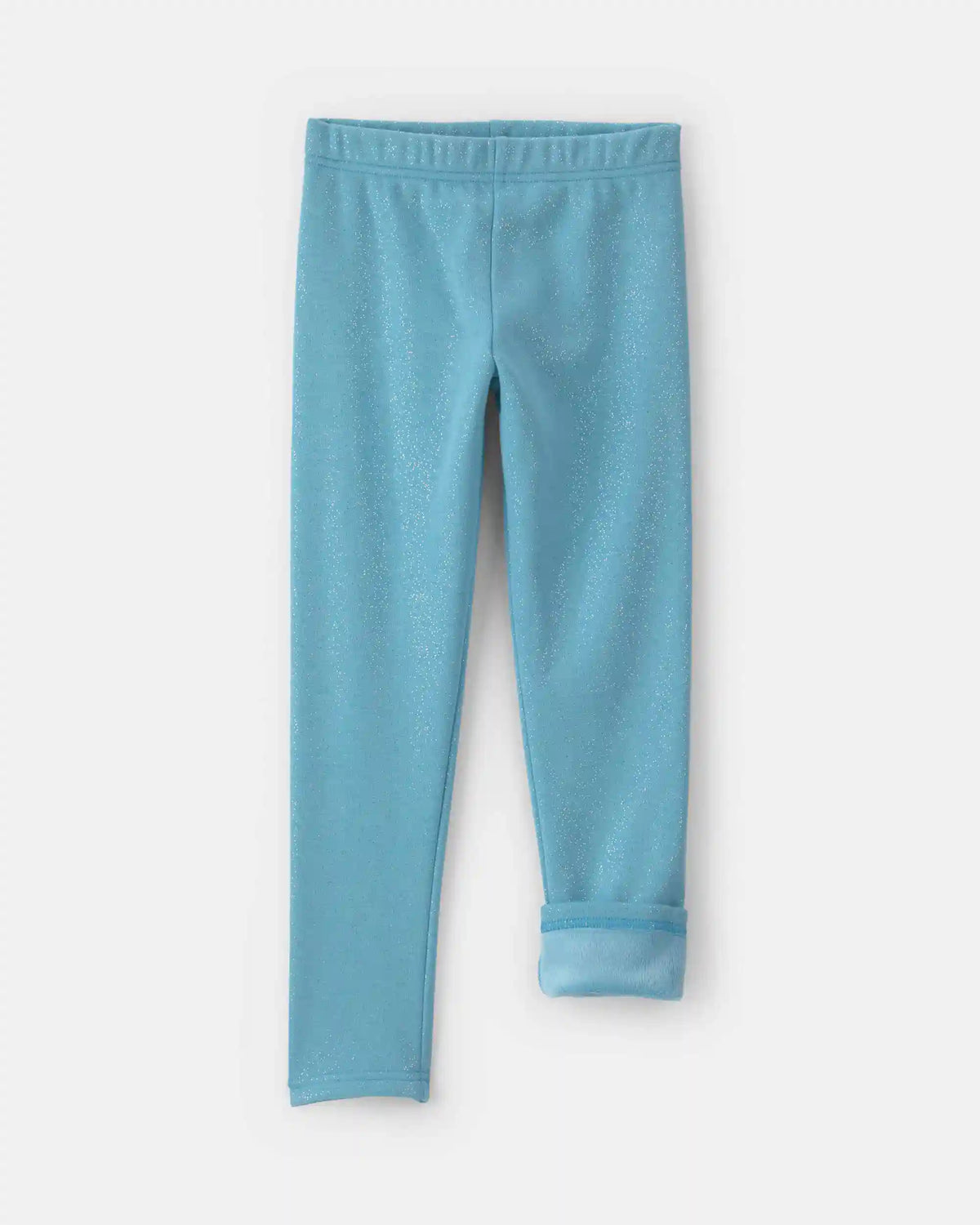 Girls Glitter Fleece Pull-On Stretch Leggings - Blue