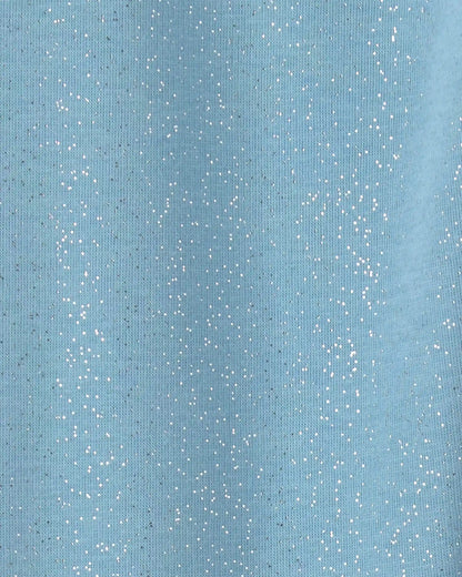 Girls Glitter Fleece Pull-On Stretch Leggings - Blue