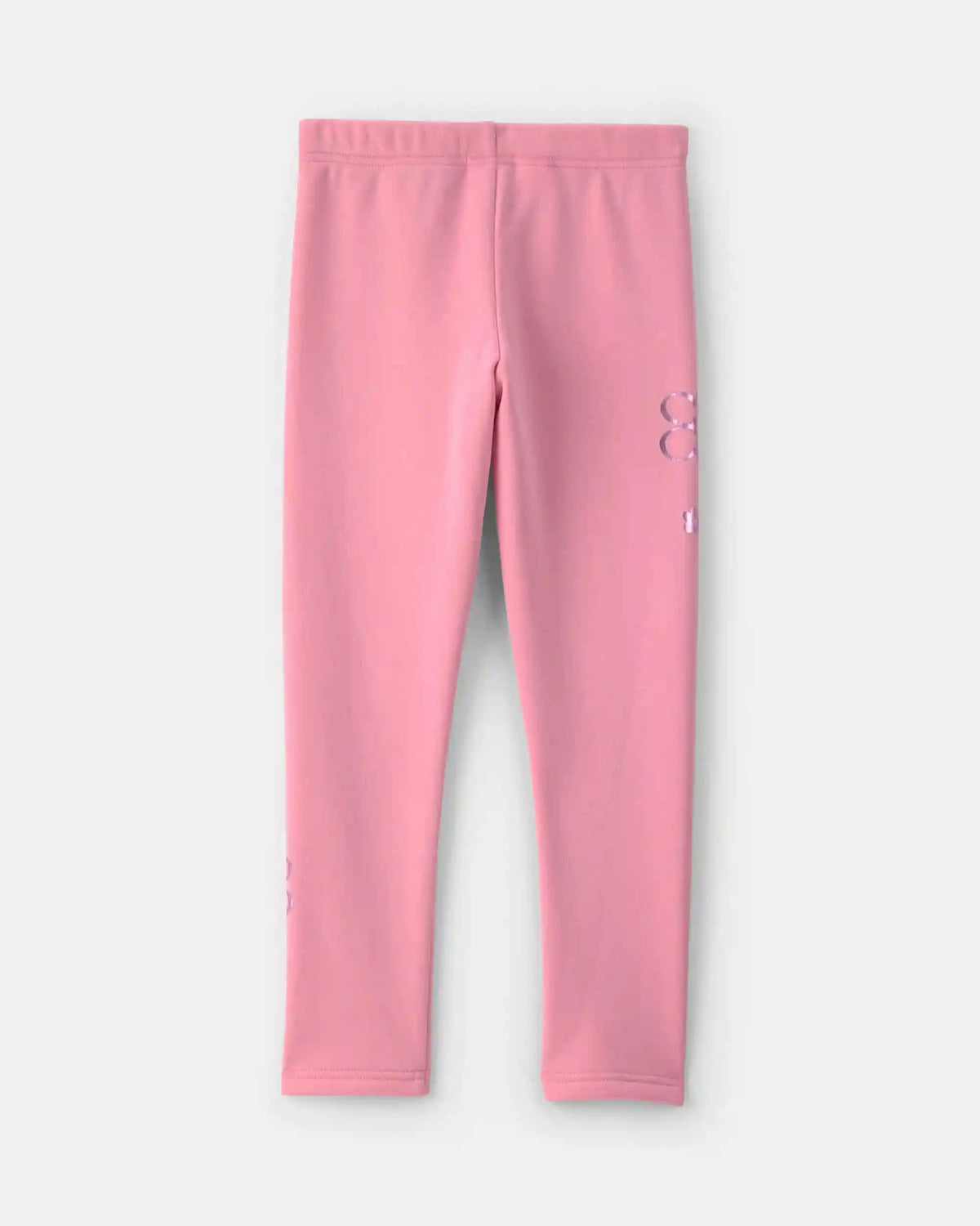 Girls Floral Fleece Pull-On Stretch Leggings - Pink