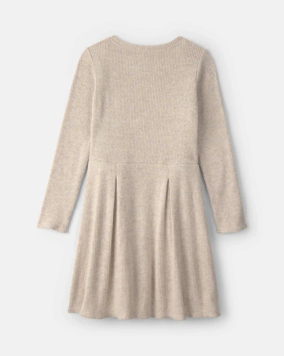 Girls Long-Sleeve Rib Dress - Cream