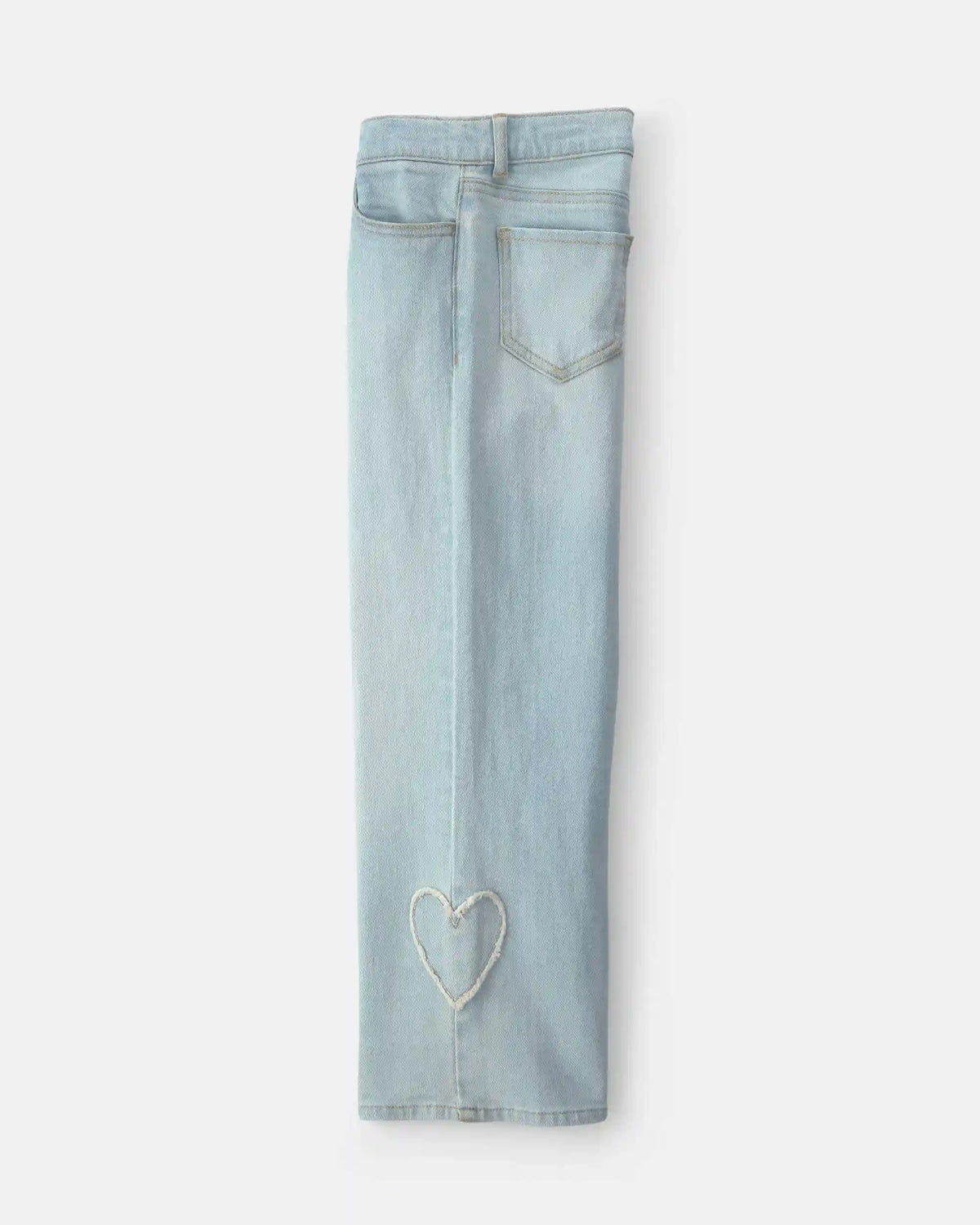 Girls Heart Denim Wide-Leg Jeans - Light Wash