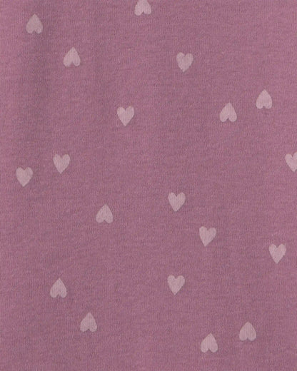 Girls Heart Long-Sleeve Rib Top - Purple