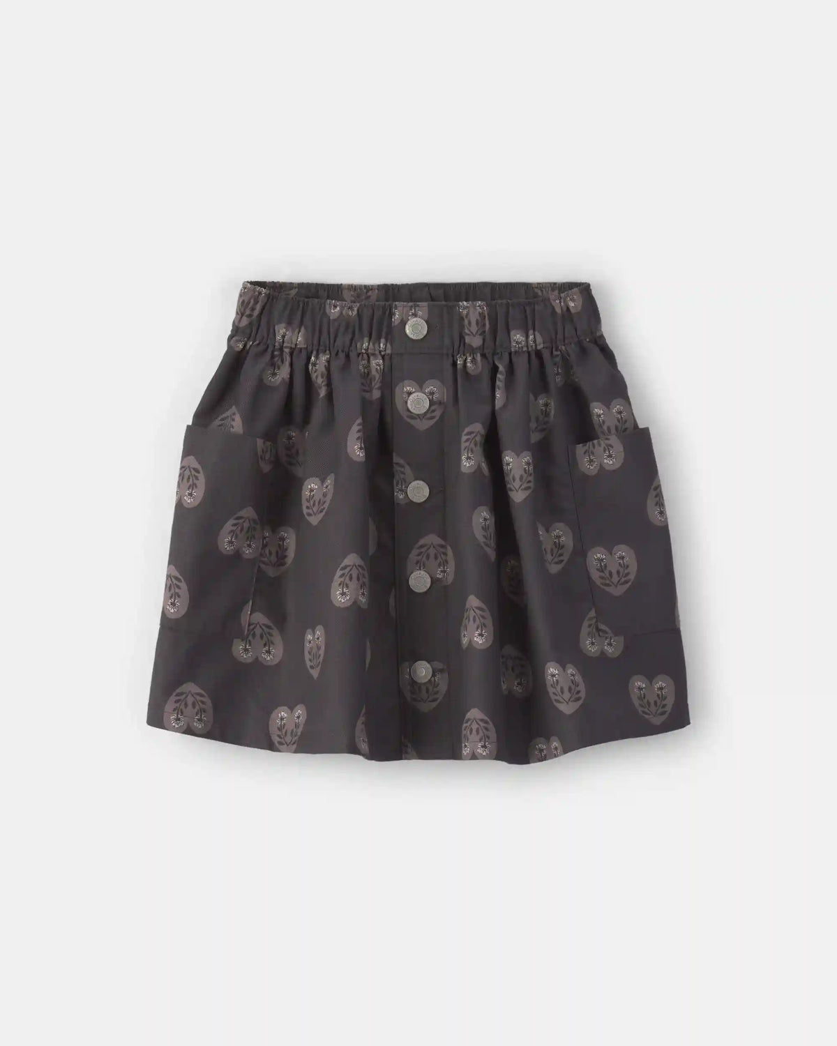 Girls Heart Twill Skirt - Black