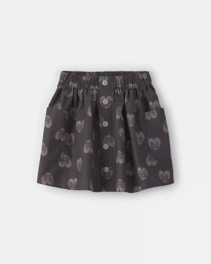 Girls Heart Twill Skirt - Black