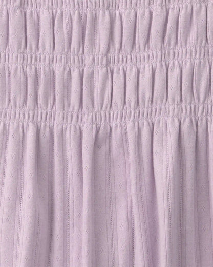 Girls Long-Sleeve Peplum Top - Purple