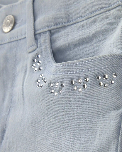 Girls Denim Wide-Leg Jeans - Light Wash